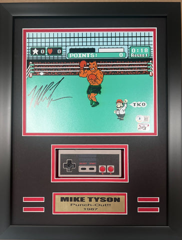 Boxing Mike Tyson "Punch Out" Autographed Photo w Controller Framed