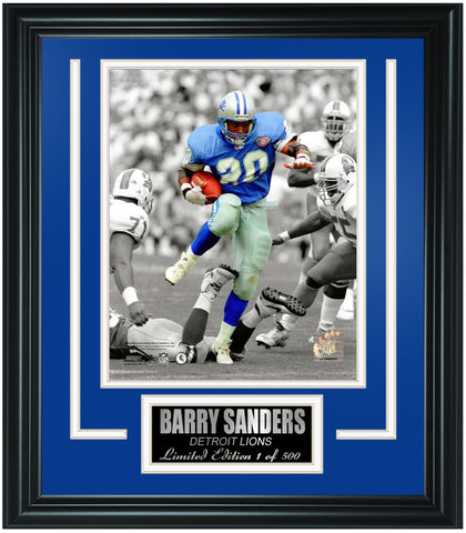Detroit Lions Barry Sanders Limited Edition Frame. FTSLV211 - National Memorabilia