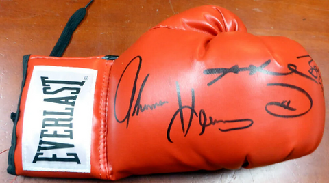 Boxing Legends Sugar Ray Leonard-Roberto Duran- Thomas “Hit Man”Hearns Autographed Boxing Glove