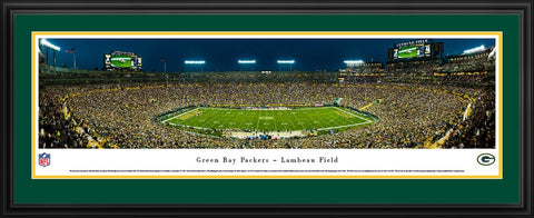 Packers Panoramic Picture Framed  - Lambeau Field at Night