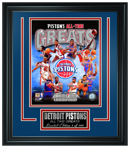 Detroit Pistons All-Time Greats Limited Edition Frame FTSQS038 - National Memorabilia