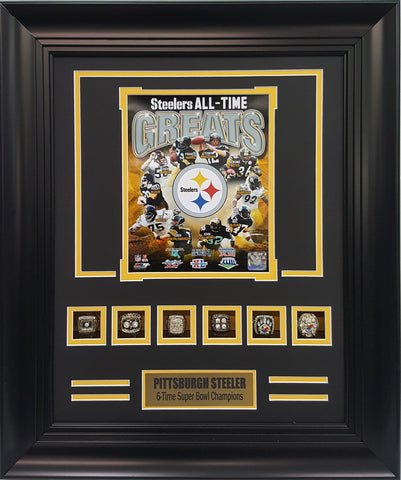 Football Steelers All-Time Greats Super Bowl Rings Frame