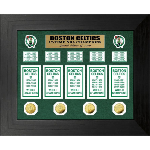 NBA CELTICS 17-Time NBA Champions Deluxe Gold Coin & Banner Collection