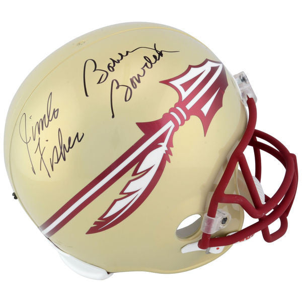 Jimbo Fisher, Bobby Bowden Florida State Seminoles (FSU) Dual Autographed Riddell 2014 - Present Style Replica Helmet