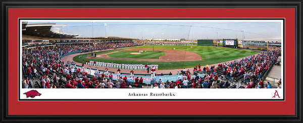 College-Arkansas Razorbacks Baseball Panoramic Picture - Baum-Walker Stadium at George Cole Field Fan Cave Decor