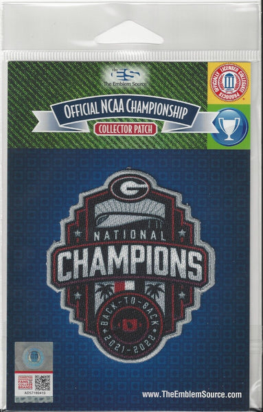 Georgia Bulldogs Back to Back Champions Officially Licensed Patch