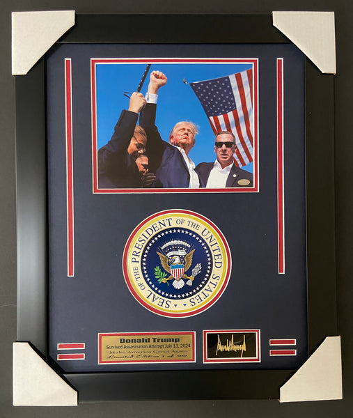 Donald Trump Engraved Signature Assassination Attempt Survival - Photo Frame Kit (2024 Election)