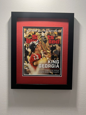 Georgia Bulldogs Back to Back champions Si cover photo framed