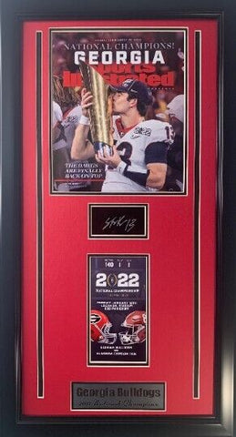 Georgia Bulldogs 2021 National Champions Sports illustrated Cover Frame with Ticket
