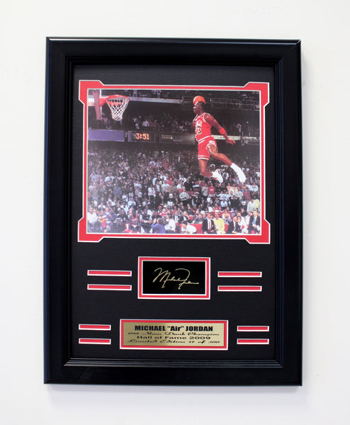 Bulls  Michael Jordan Slam Dunk Champion. Engraved Signature Collage
