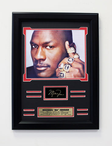 Bulls Michael Jordan 6-Time NBA Champion. Engraved Signature Collage
