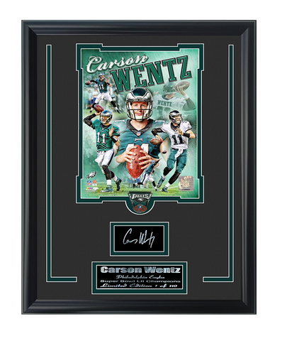 Eagles Carson Wentz Limited Edition Engraved Signature Collage.