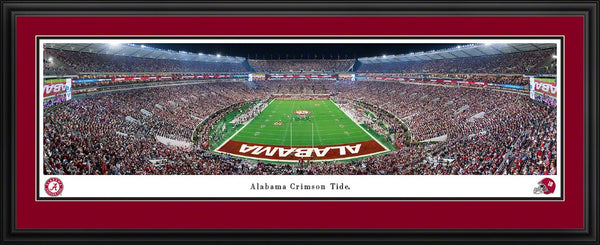 COLLEGE ALABAMA CRIMSON TIDE End Zone Panoramic Picture - Night Game at Bryant-Denny Stadium Panoramic Picture