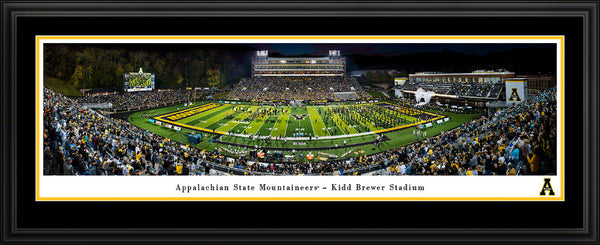 College Appalachian State Mountaineers Football Run Out Panoramic Picture - Kidd Brewer Stadium Wall Decor