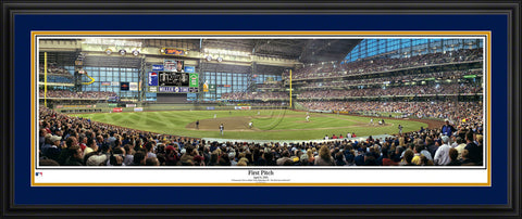 MLB BREWERS Panoramic Picture - First Pitch at Miller Park - MLB Wall Decor