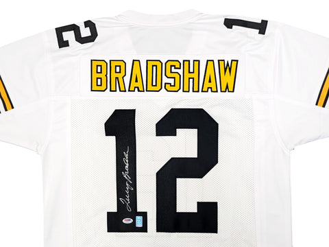 NFL STEELERS Terry Bradshaw Autographed White Jersey PSA/DNA