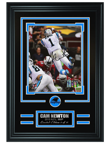 Carolina Panthers-Cam Newton Autographed Framed 8x10 Photo #2 - National Memorabilia