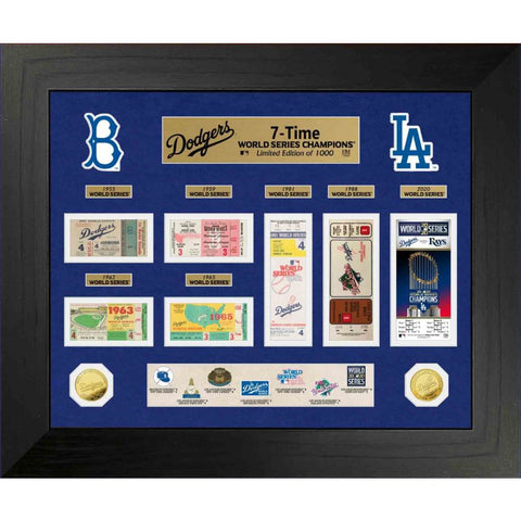 MLB DODGERS 7-Time World Series Champions Gold Coin & Ticket Collection