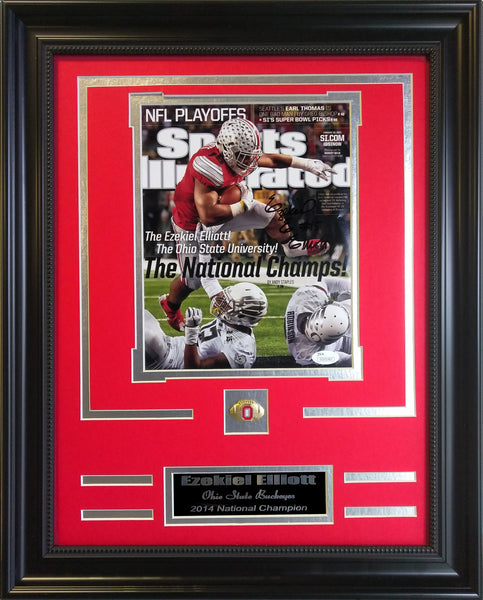 College Ohio State Buckeyes Ezekiel Elliott Autographed Framed Collage