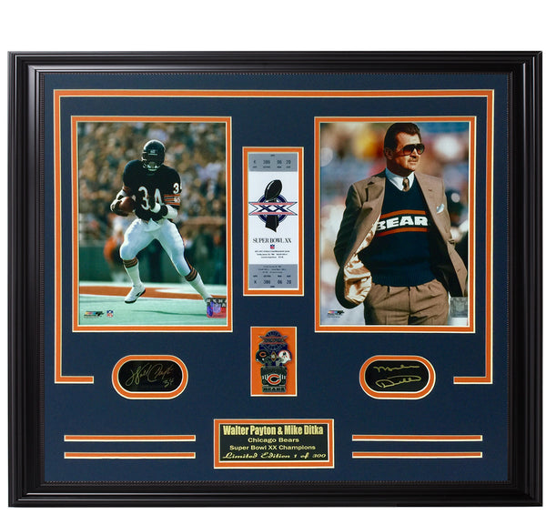 Chicago Bears-Walter Payton & Mike Ditka Super Bowl Limited Edition frame.