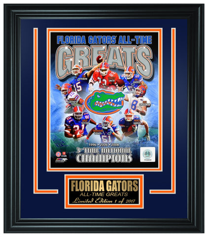 Florida Gators Limited Edition All-Time Greats Frame. FTSOB202 - National Memorabilia