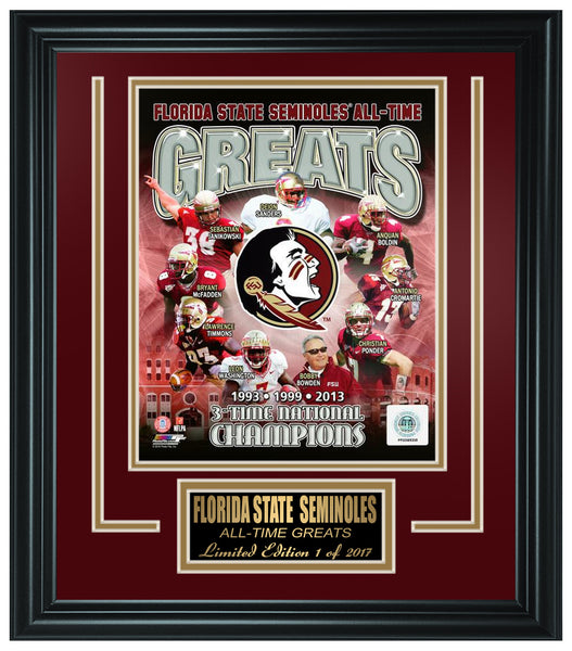 College Florida State Seminoles All-Time Greats Limited Edition Frame. FTSSO083