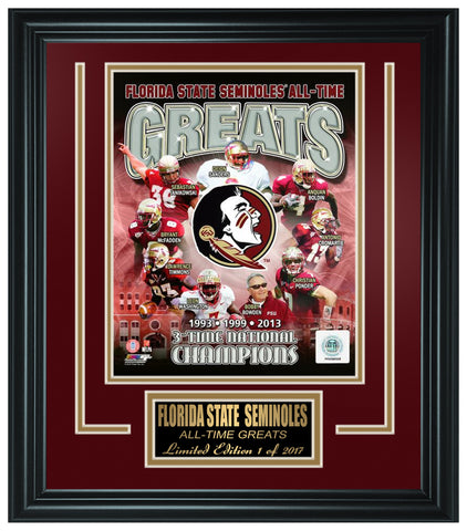 Florida State Seminoles All-Time Greats Limited Edition Frame. FTSSO083 - National Memorabilia