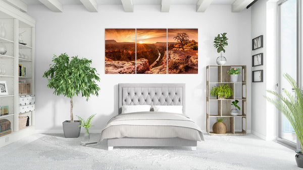 Acrylic Wall Art -Sunsets Grand Canyon Triptych