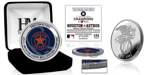 MLB Astros 2022 American League West Division Champions Silver Mint Coin