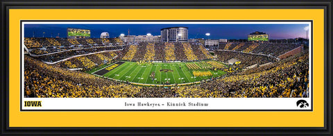 Iowa Hawkeyes Football Panoramic Print Framed  - Kinnick Stadium Sunset Poster