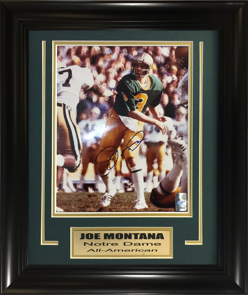 College- Joe Montana Autographed Notre Dame 8x10 Framed