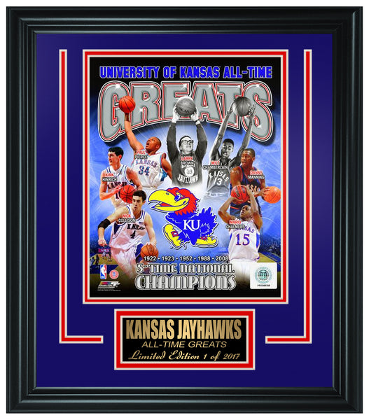 College Kansas Jayhawks All-Time Greats Limited Edition Frame.