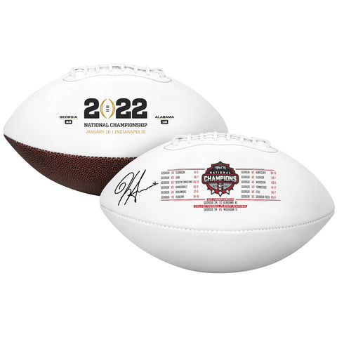 College Kirby Smart Georgia Bulldogs Autographed Rawlings 2021 College Football Playoff Champions White Panel Football-College