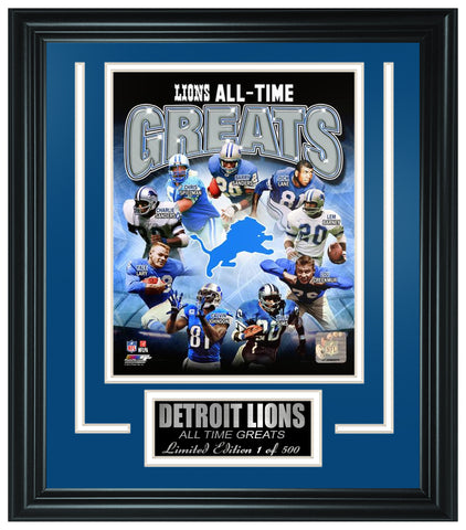 Detroit Lions All-Time Greats Limited Edition Frame. FTSRO071 - National Memorabilia
