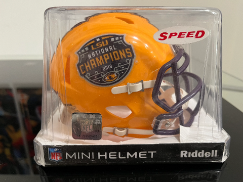 College-LSU Tigers National Champions 2019 Riddell Mini Speed Football Helmet