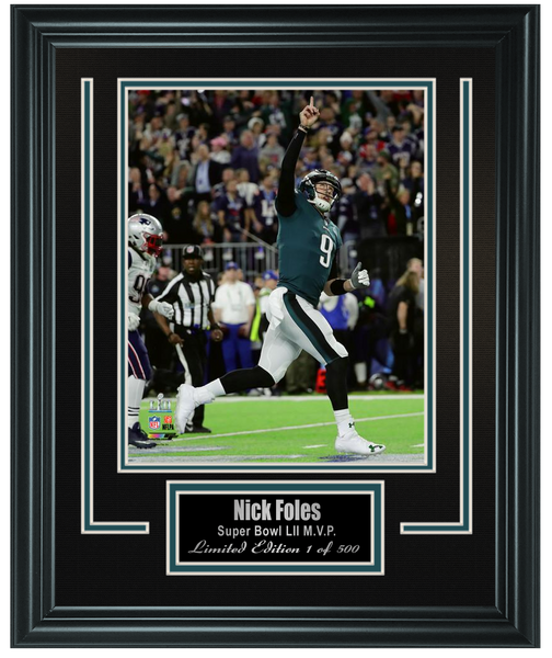 Nick Foles Super Bowl LII M.V.P. Thanking God 8x10 Photo Framed.
