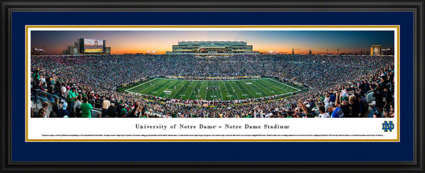 Notre Dame Fighting Irish Football Panoramic Picture Framed - Twilight