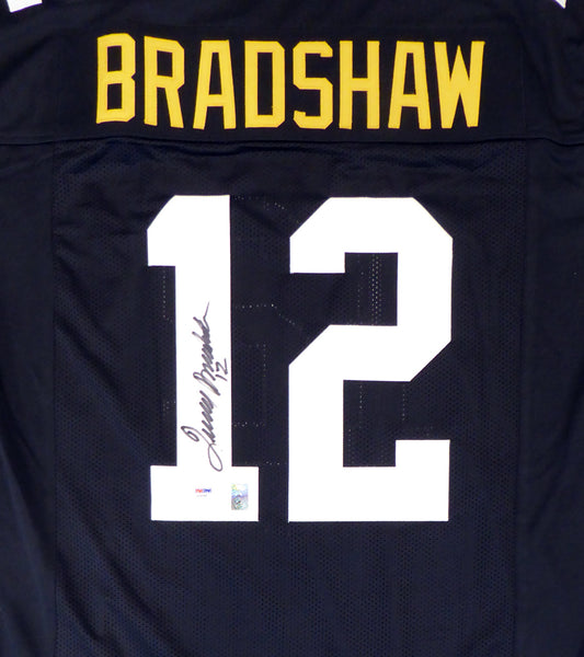 Pittsburgh Steelers Terry Bradshaw Autographed Black Jersey "#12" PSA/DNA