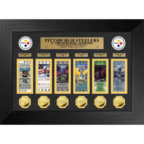 NFL Steelers 6-Time Super Bowl Champions Deluxe Gold Coin Ticket Collection