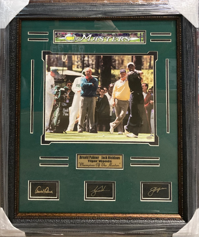 Golf - Arnold Palmer Jack Nicklaus Tiger Woods “Champions ofThe Masters” frame