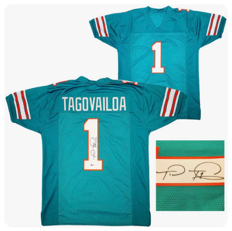 NFL Dolphins Tua Tagovailoa Autographed Dolphins Jersey