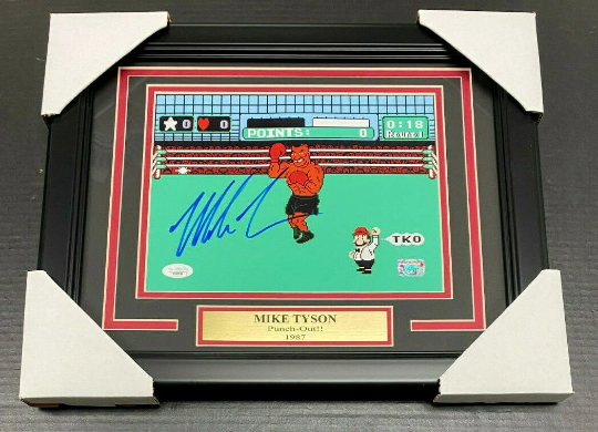 Boxing -Iron Mike Tyson authentic signed autographed 8x10 photo framed Punch-Out JSA COA.