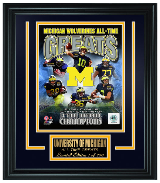 College Michigan Wolverines- All-Time Greats Limited Edition Frame. FTSRO072