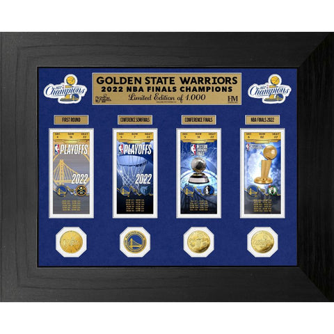 Golden State Warriors 2022 NBA Finals Champions Deluxe Gold Coin & Ticket Collection