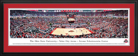 Ohio State Buckeyes Panoramic - Value City Arena Picture Framed - Basketball