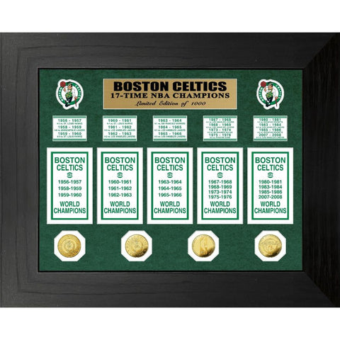 NBA CELTICS 17-Time NBA Champions Deluxe Gold Coin & Banner Collection