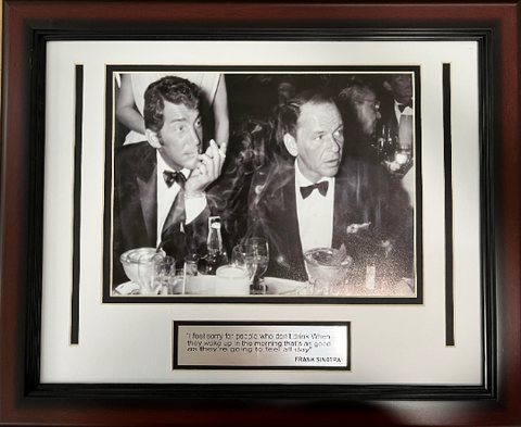 Frank Sinatra Dean Martin Framed 8X10 Photo Drinking Quote I feel sorry ... Movie Memorabilia