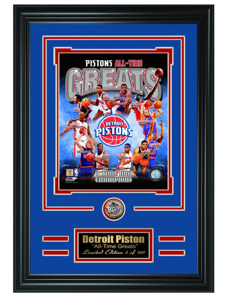 NBA Detroit Pistons - All-Time Greats Limited Edition Collage