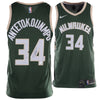 Giannis Antetokounmpo Milwaukee Bucks Autographed Nike Green Icon Swingman Jersey