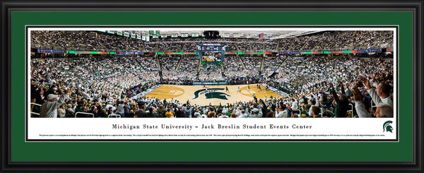 Michigan State Spartans Basketball Panorama Framed - Breslin Student Events Center